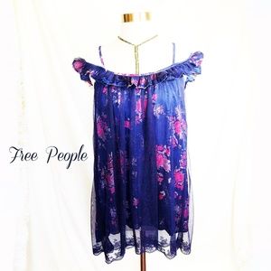 New! Intimately Free People Lace Slip Dress / Vintage Floral Mini Dress Tunic